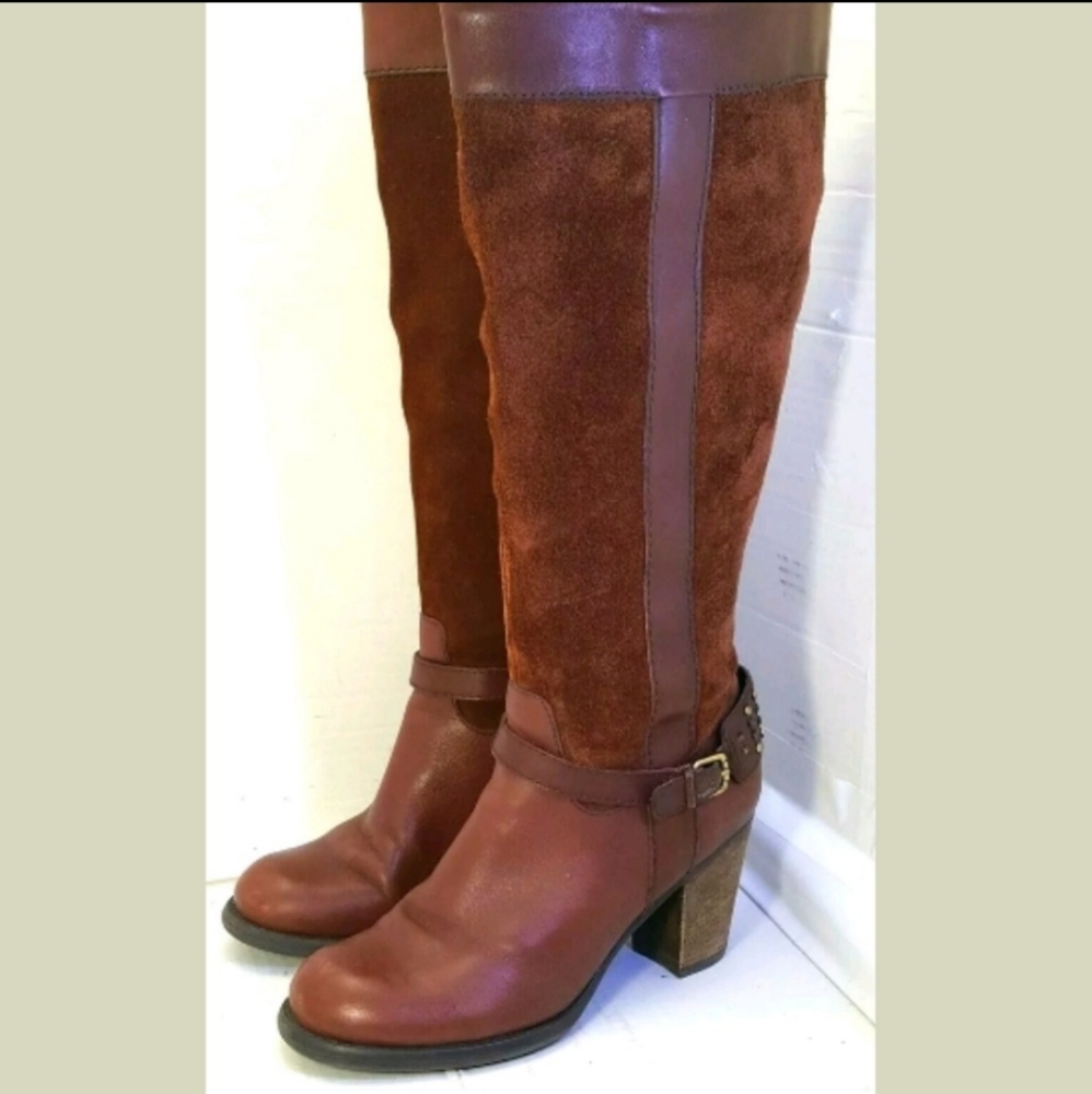 Naturalizer Red Leather Knee High Boots